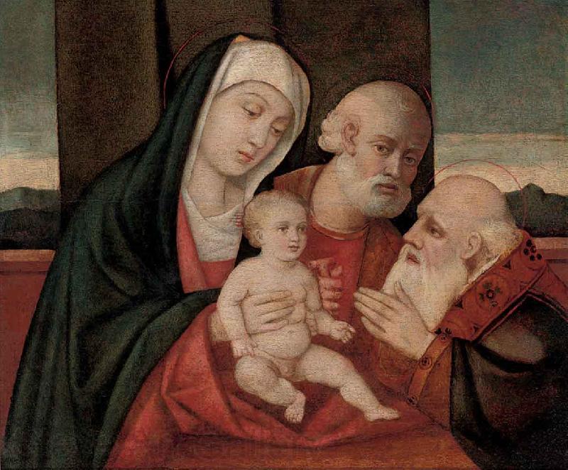 Giovanni Bellini La Sacra Famiglia con un santo Spain oil painting art